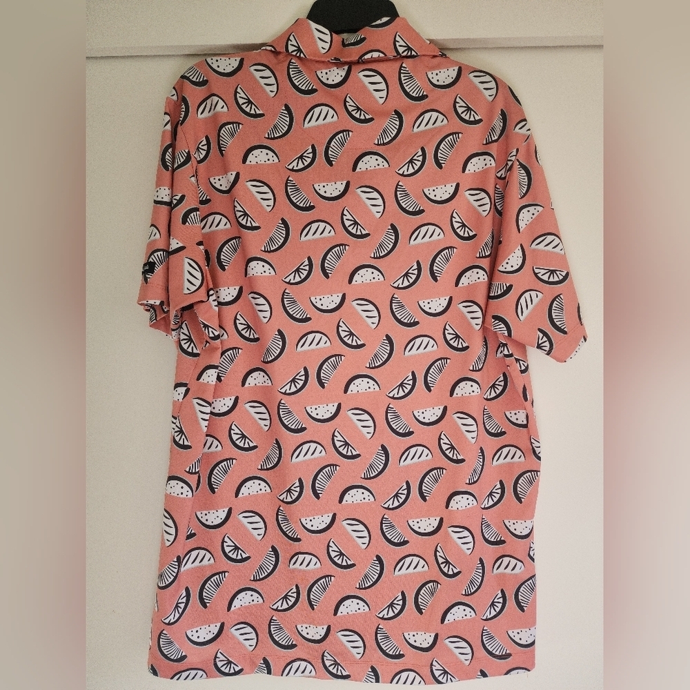 Bad Birdie Lemon Slice Polo Shirt Bold Golf Performance Top Size L - Picture 8 of 10